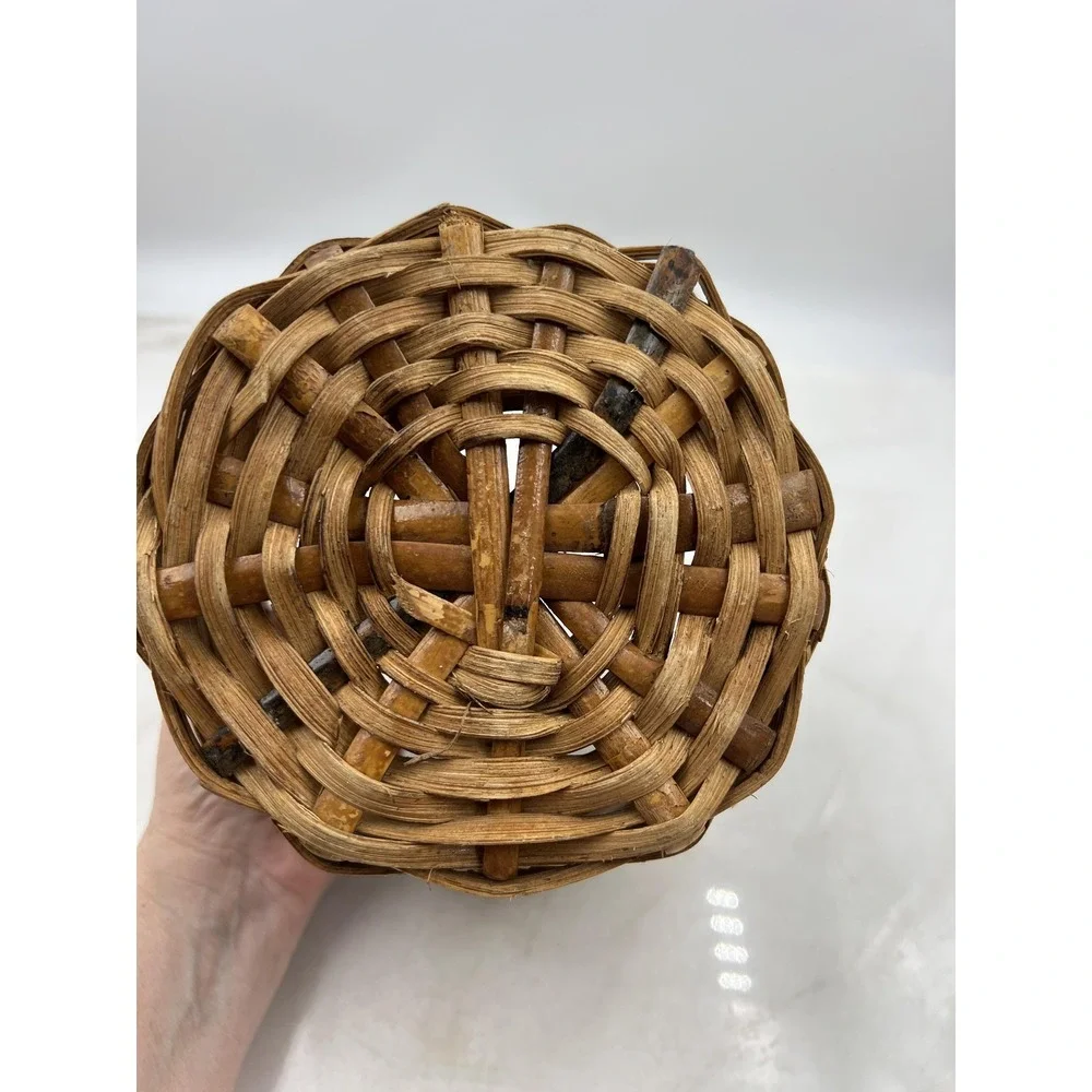 Craven Woven Wicker Basket Planter Sleeve Brown Boho Farmhouse 7 Inch